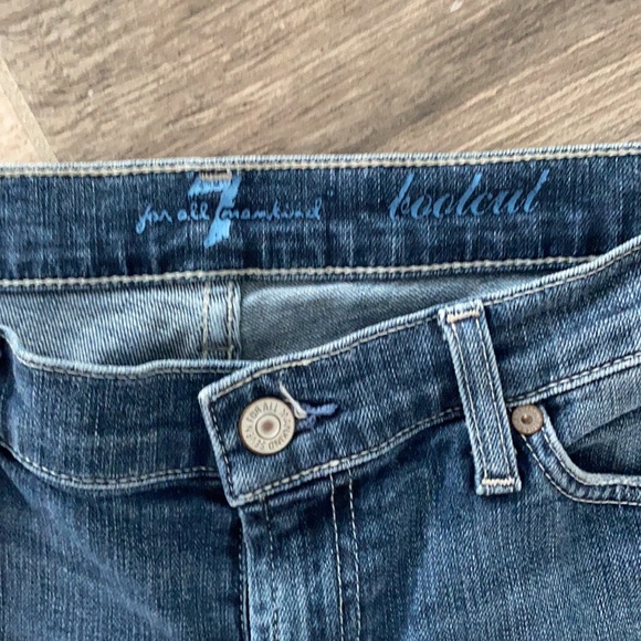 7 For All Mankind Med Blue Crystal Pocket Bootcut - Picture 2 of 4